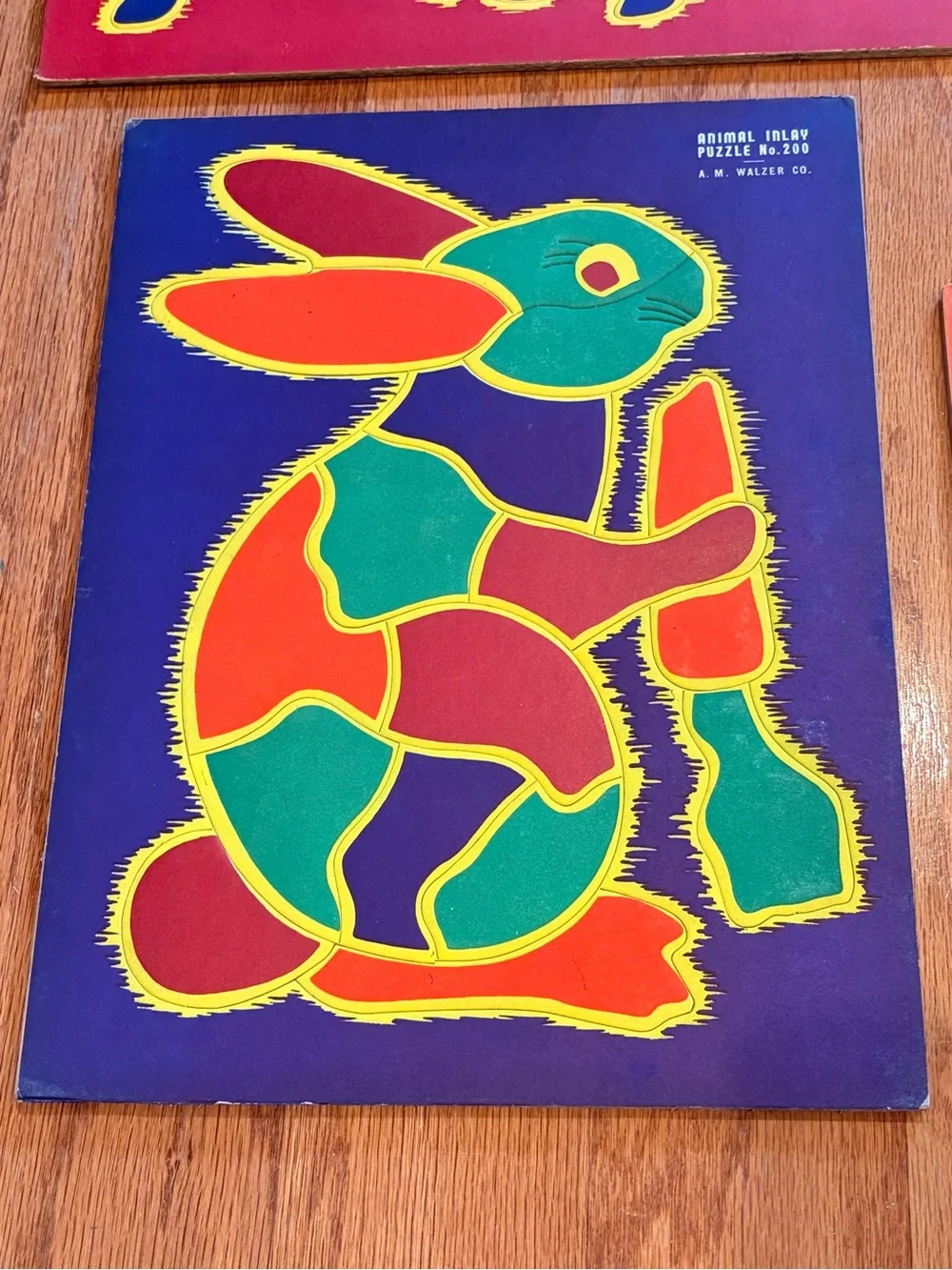 A.M Walzer Animal Inlay Vintage Puzzle Set Of 4 Horse Duck Rabbit Elephant 1940s